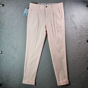 NWT Murano Pants Men 32x32 Lucus-Carrot Fit Peach White Striped Flap‎ Pocket
